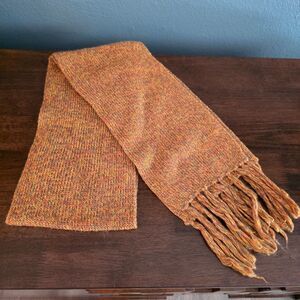 Peruvian Imports 100% Baby Alpaca Made in Peru Orange Scarf 76”x7” Fringe SOFT